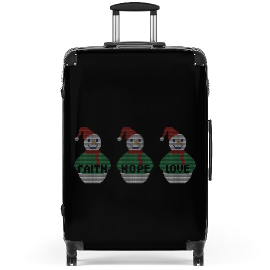 Religious Family Faith Hope Love Christmas Suitcases