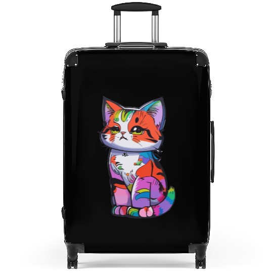 Colorful Cute cat for cat Lovers Suitcases