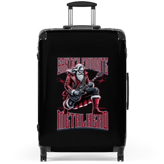 Christmas Rock & Roll Heavy Metal Santa Guitarist Suitcases
