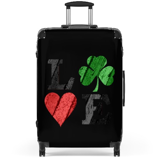 St Patrick s Day Love With Heart And Shamrock Suitcases