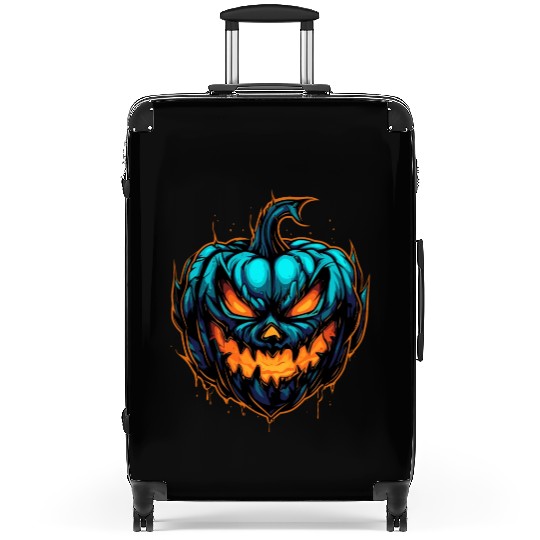 Spooky Colorful Halloween Pumpkin Suitcases
