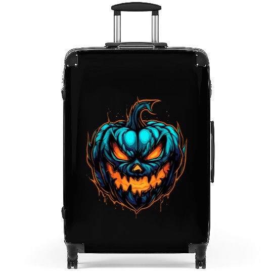 Spooky Colorful Halloween Pumpkin Suitcases