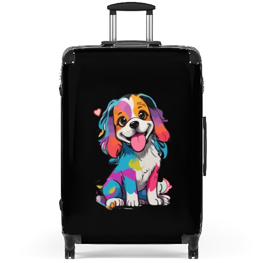 Colorful Cute Dog for Dog Lovers Suitcases