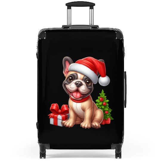 French Bulldog Merry Christmas Suitcases