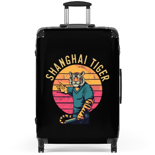 Shanghai Tiger Dive Bar on Gildan Heavy Blend Suitcases