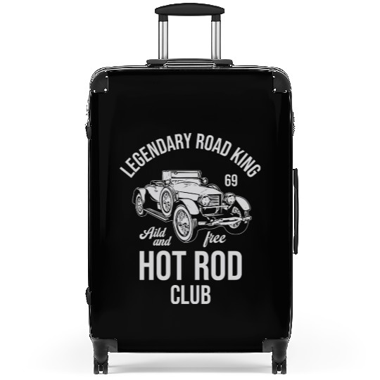 hot rod club, classic car, vintage car Suitcases