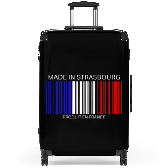 Strasbourg Barcode France Flag for French People Suitcases