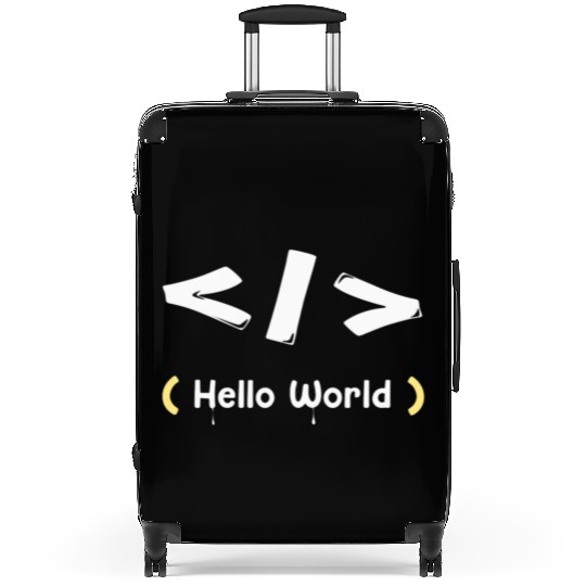 hello world white Suitcases