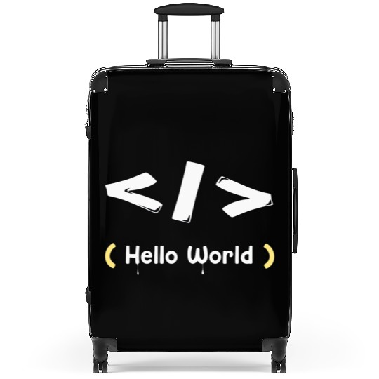 hello world white Suitcases