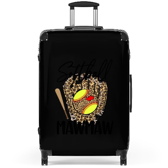 Softball Mawmaw Leopard Game Day Softball Lover Suitcases
