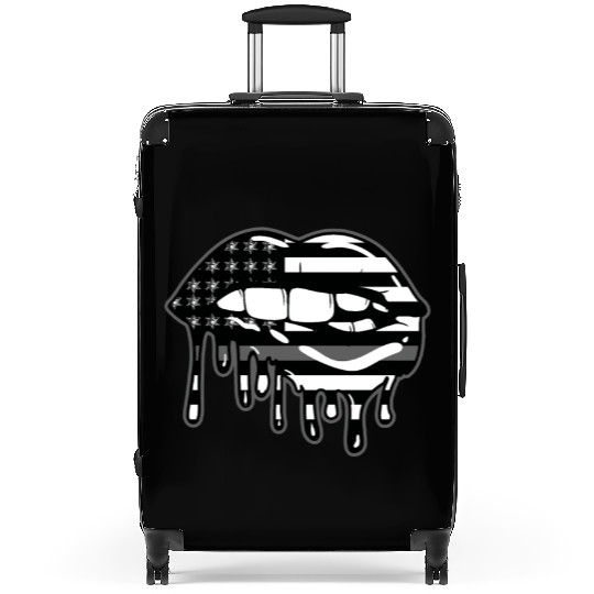 US Flag Lips Correctional Officer Patriotic First Suitcases