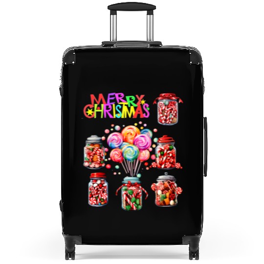 Merry Christmas Sweet Candy Canes Suitcases