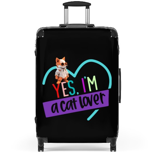 YES, I'M A CAT LOVER, cat, space cat, Pet lovers Suitcases