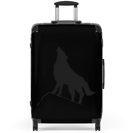 Howling Wolf Silhouette Suitcases