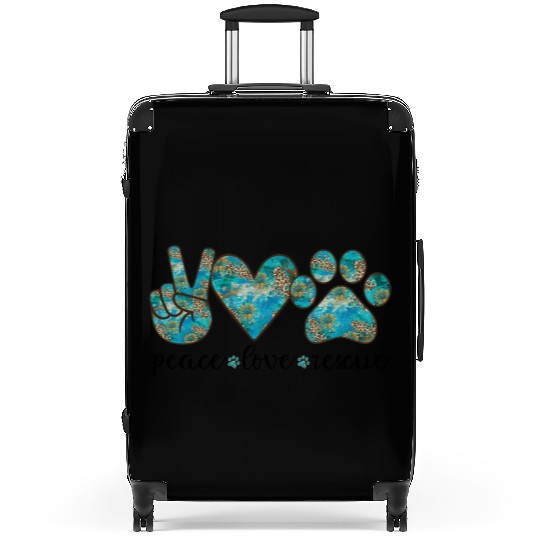Peace Love Rescue Dog Suitcases