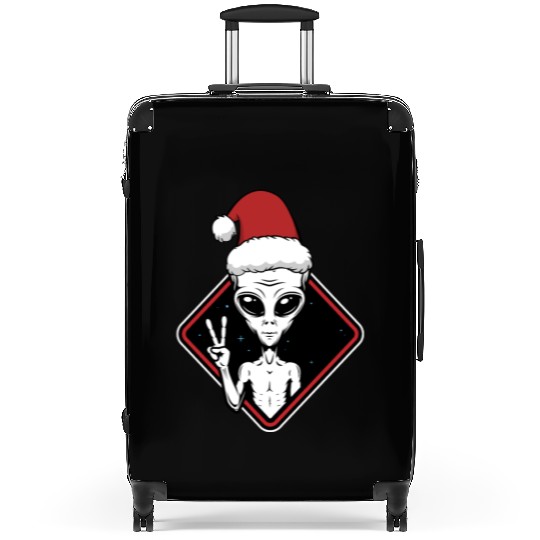 Alien Christmas Peace Suitcases