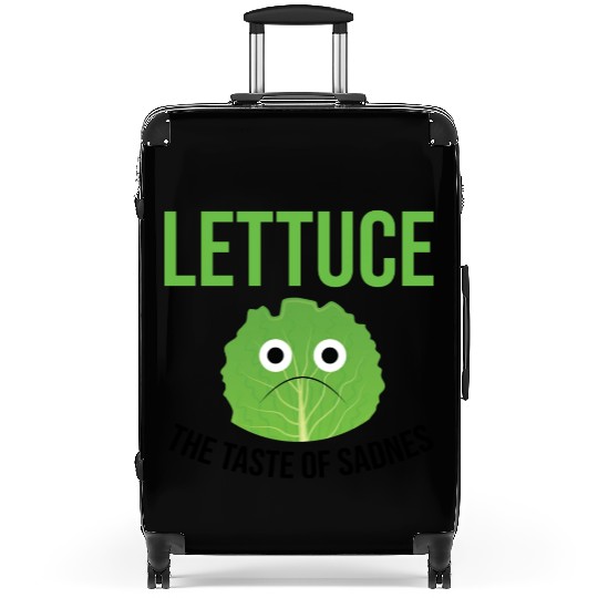 Lettuce The Taste of Sadness Funny Vegan Green FF Band Suitcases