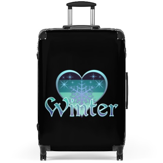 Winter Heart Retro Sunset Snowflake Suitcases