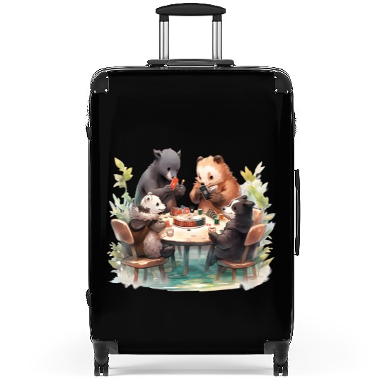 Anime Woodland Creatures Playing Poker Suitcases