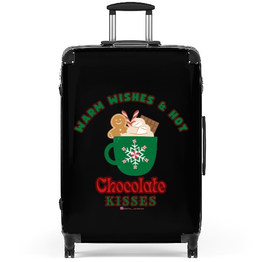 Warm Wishes & Hot Chocolate Kisses Greetings Suitcases