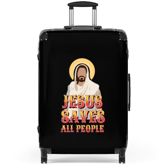 Jesus Saves All People Suitcases