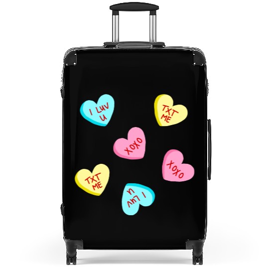 Sweet Candy Hearts Valentines Day Suitcases