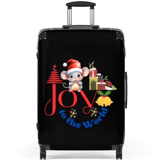 Joy to the World Christmas combination art white Suitcases