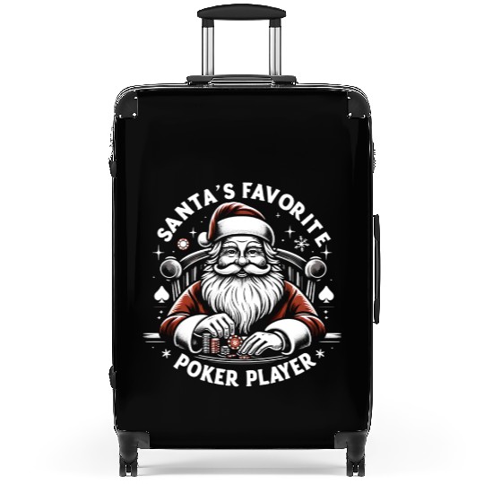 Xmas Santa Claus Poker Player Suitcases