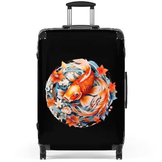Koi Fish Mandala Art Suitcases