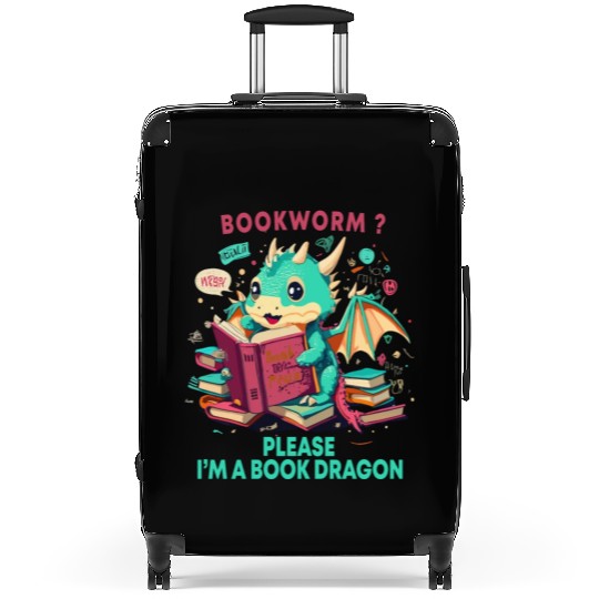 bookworm Please I'm A Book Dragon, Unisex graphic Suitcases