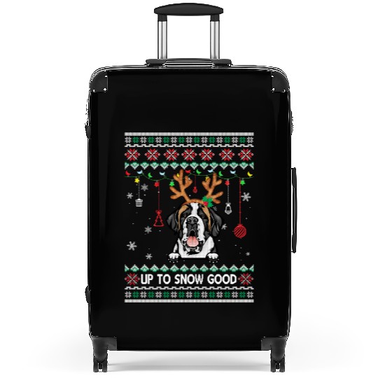 Saint Bernard Dog Reindeer Ugly Christmas Xmas Suitcases