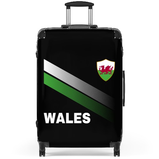 Vintage Wales Sunflower Flag Wales Soccer Lover Suitcases