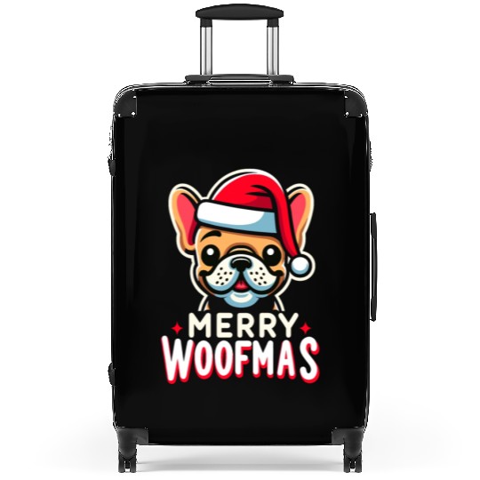 Xmas Dog Merry Woofmas Christmas French Bulldog Suitcases