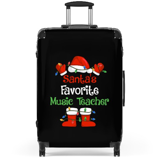 Santa's Favorite Music Teacher Funny Christmas Suitcases