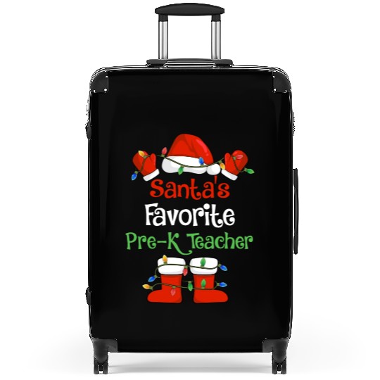 Santa's Favorite Pre K Teacher Funny Christmas Suitcases