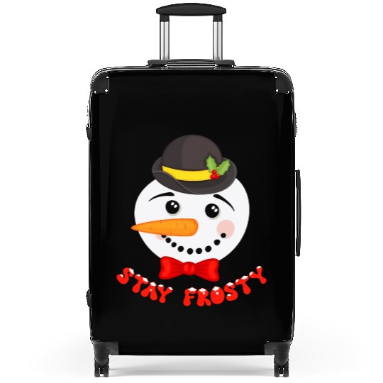 Snowman Head Snow Globe STAY FROSTY Funny Suitcases