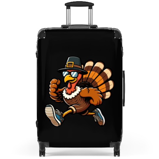 Running Turkey- Turkey Trot Running Thanksgiving Suitcases