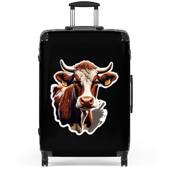 Brown Cow / Beef / Animal / Farmer / Milk / muh Suitcases