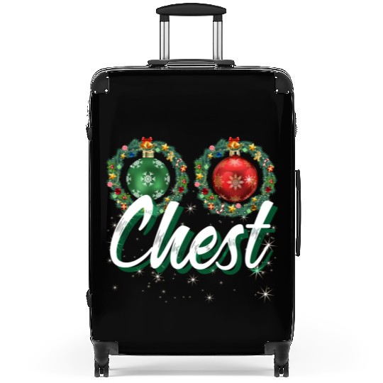 Chest Nuts Christmas Couple Funny Matching Suitcases