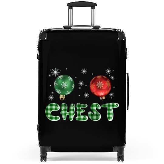 Chest Nuts Christmas Couple Funny Matching Suitcases