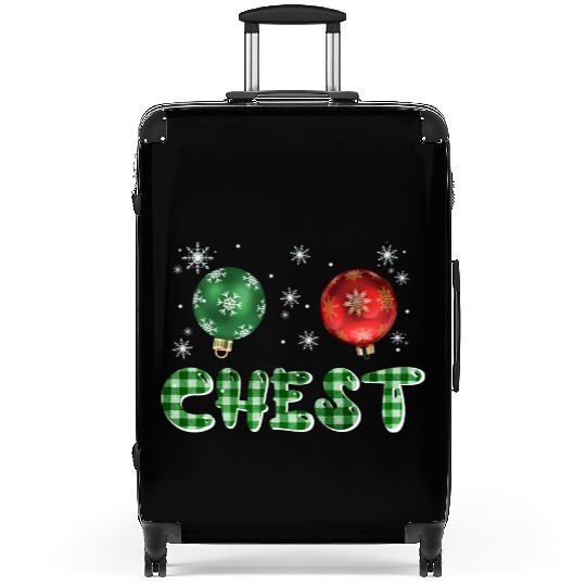 Chest Nuts Christmas Couple Funny Matching Suitcases