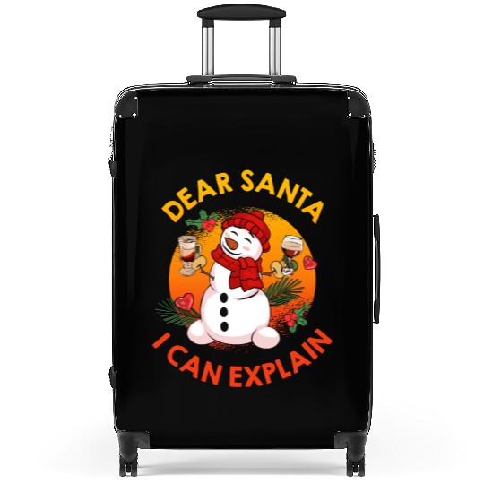 Schneemann Dear Santa I can Explain Funny Suitcases