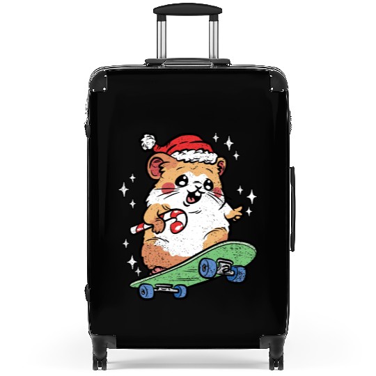 CUTE HAMSTER RIDING SKATEBOARD Suitcases