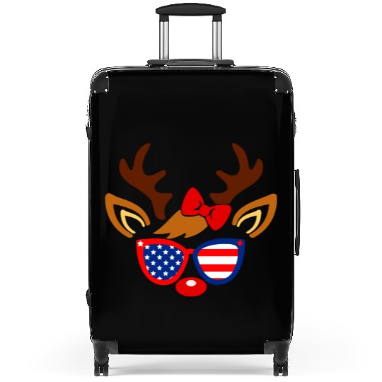 Cute American Deer Face Suitcases