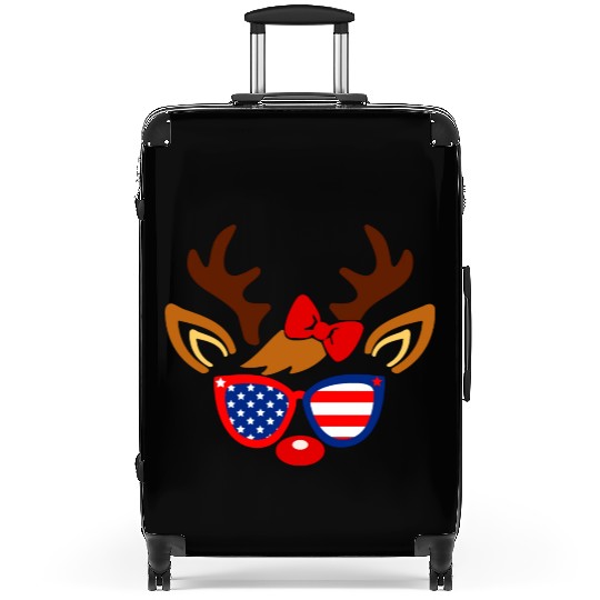 Cute American Deer Face Suitcases