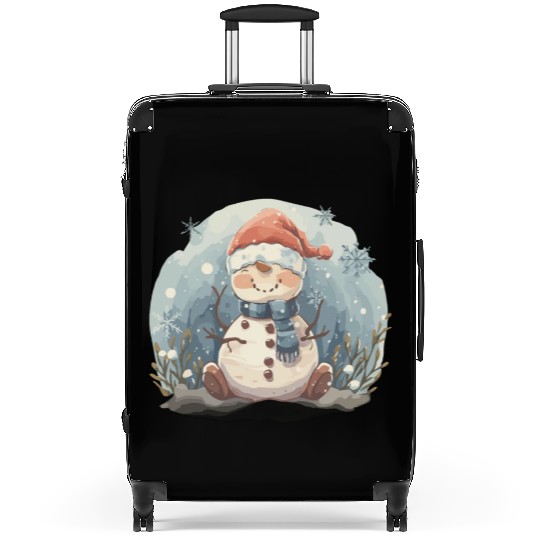 Christmas Golf Snowman Santa Hat Gift design Suitcases