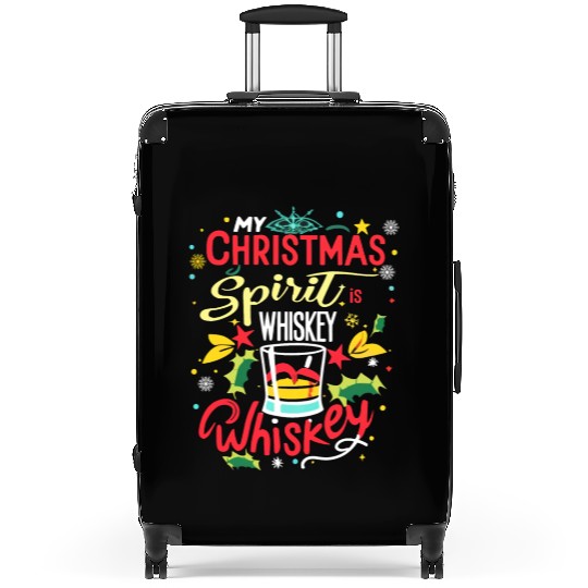 Santa My Christmas Spirit Is Whiskey Whiskey Suitcases