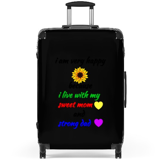 Newborn Baby Boy Girl Gift - Family Happy Mom Dad Suitcases