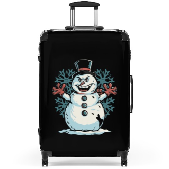 frosty snowman creepy Suitcases