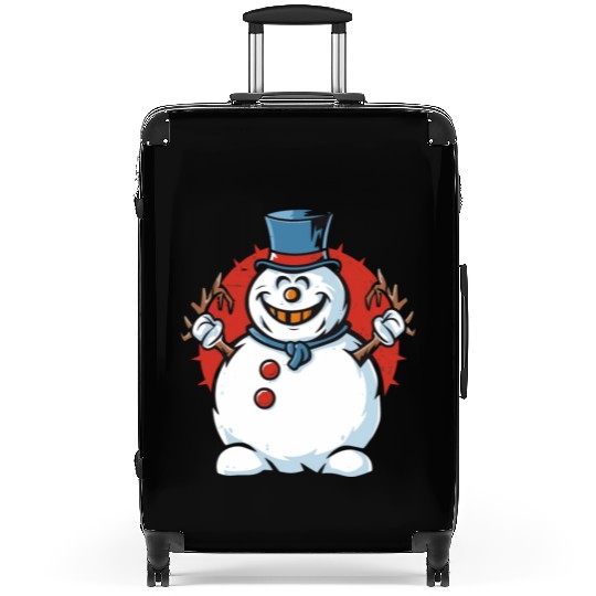 frosty snowman creepy Suitcases